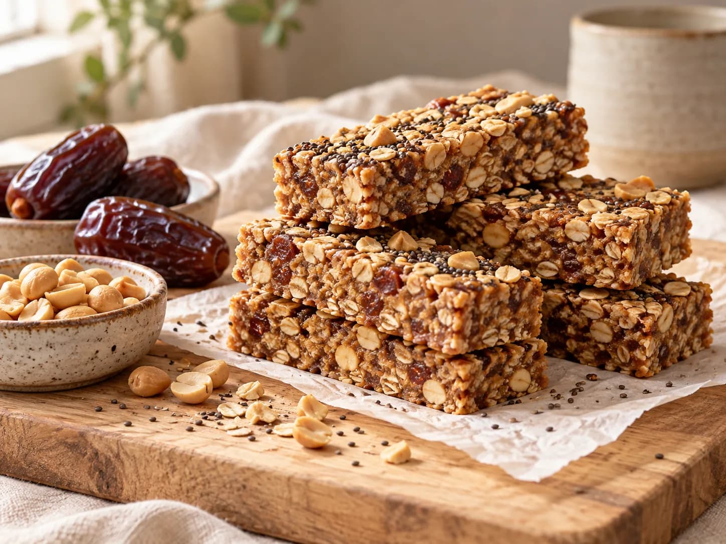 Barritas de avena, maní y dátiles