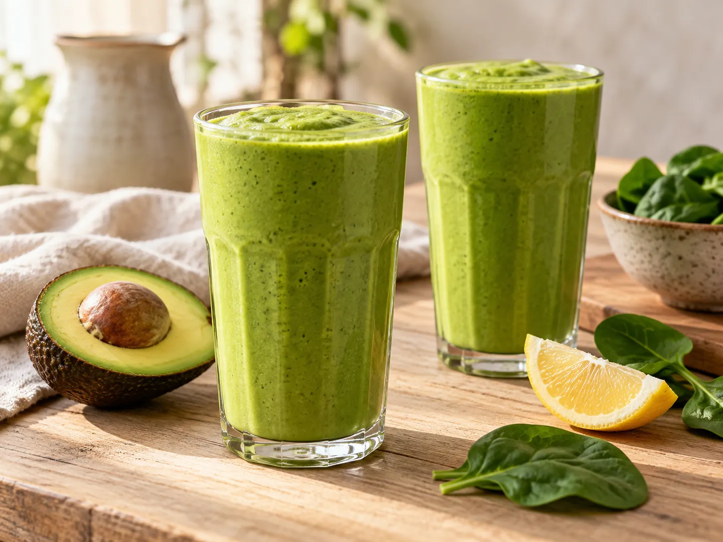 Batido de palta, espinaca y limón