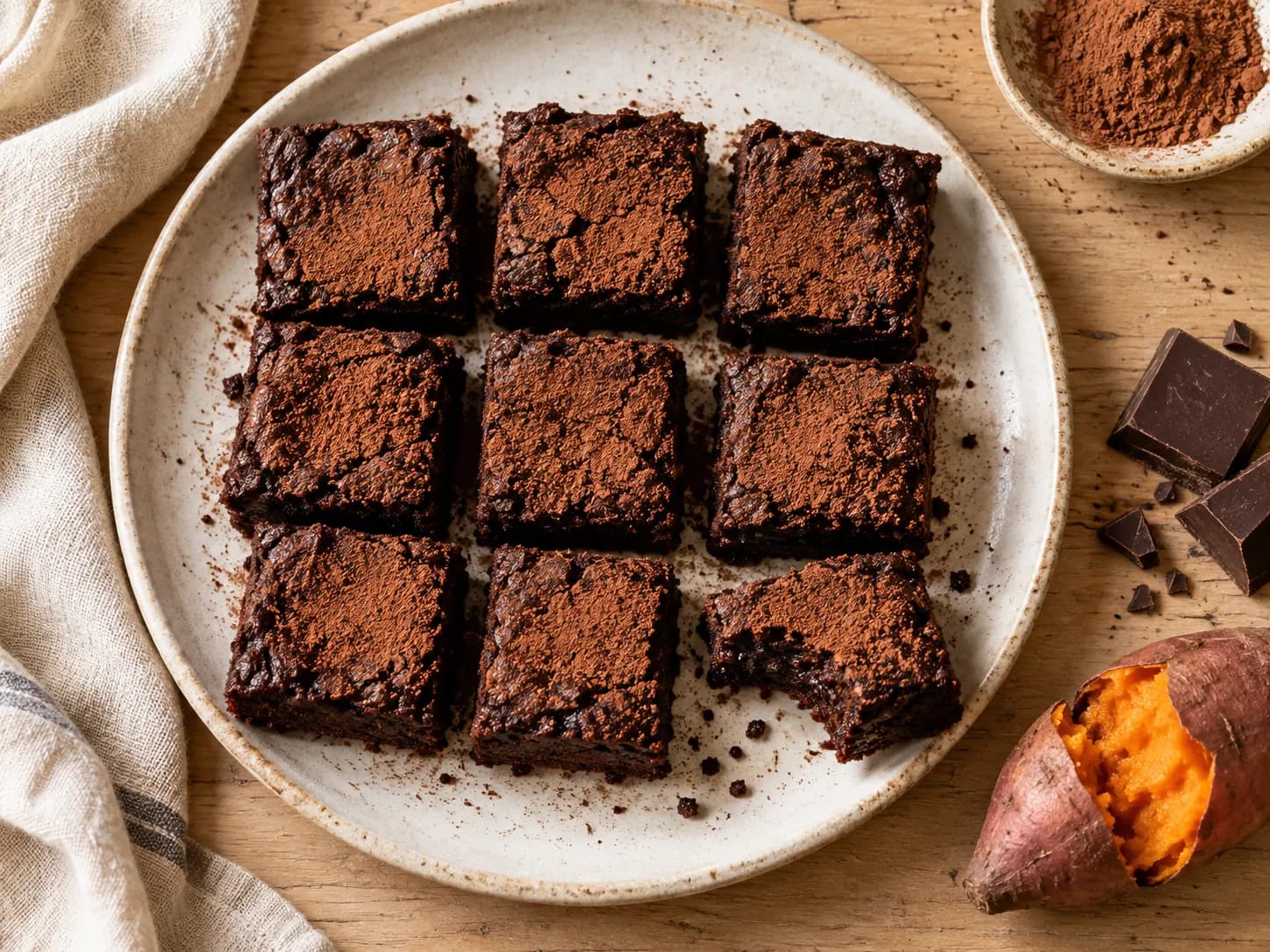 Brownie de camote y cacao