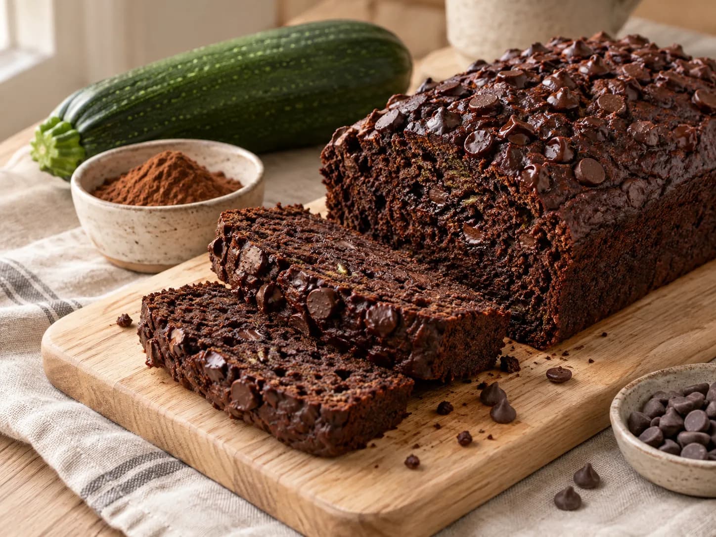 Budín de zapallo italiano y cacao