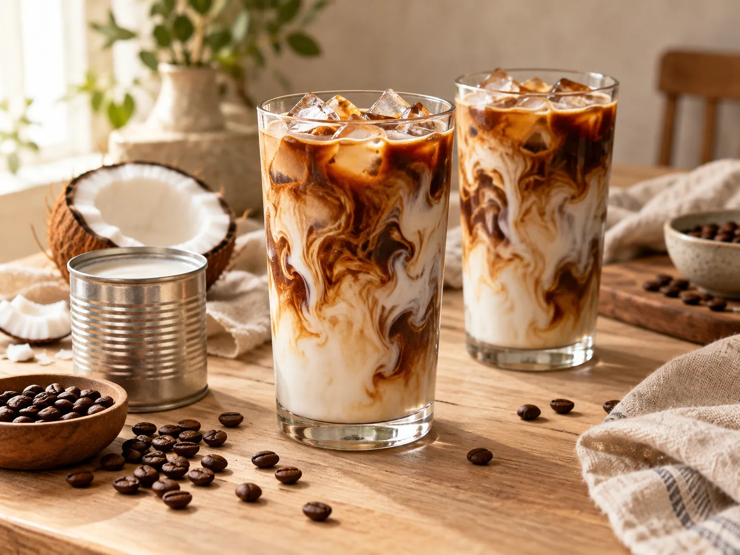 Café frío con leche de coco