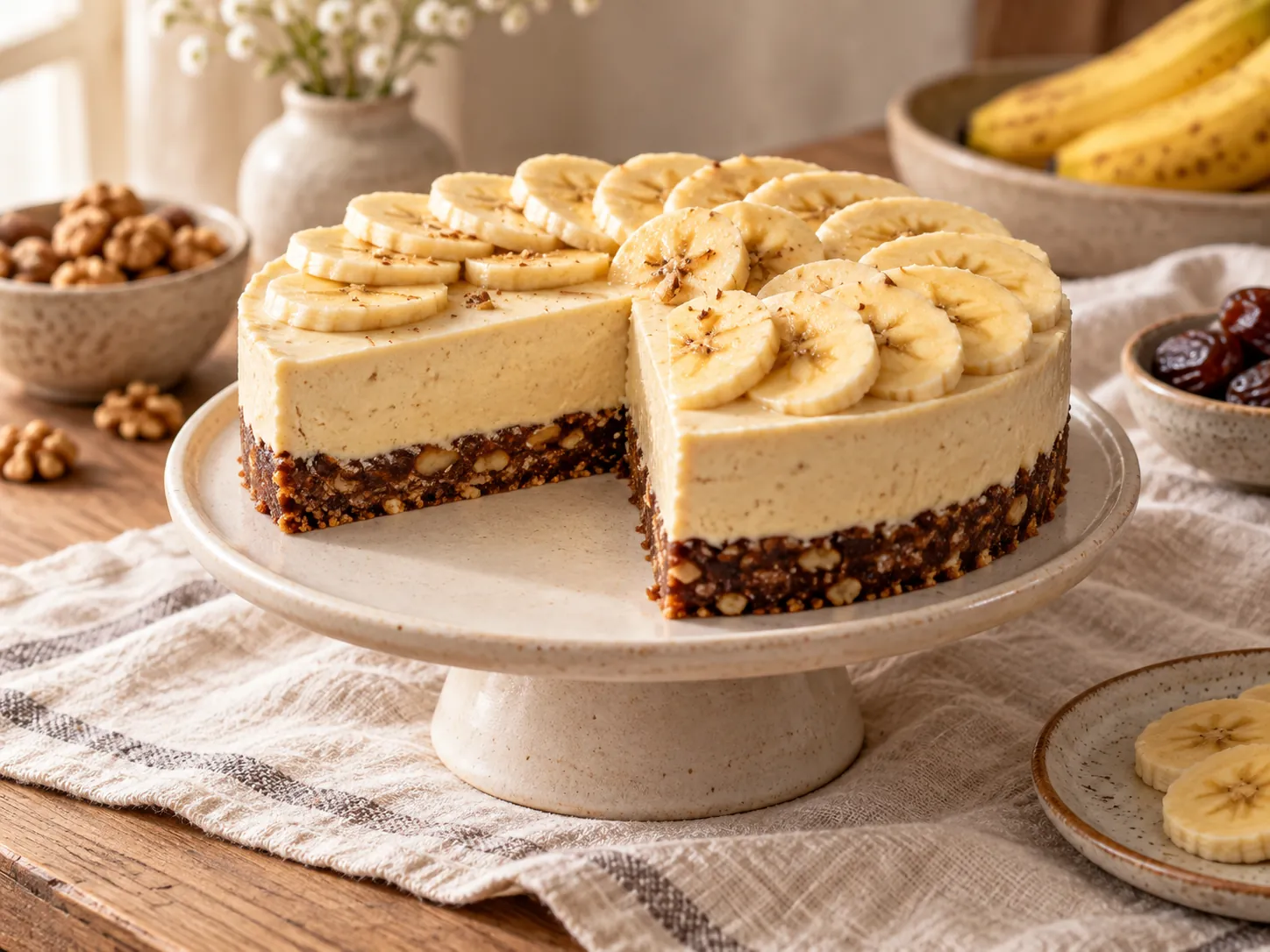 Cheesecake de plátano sin horno