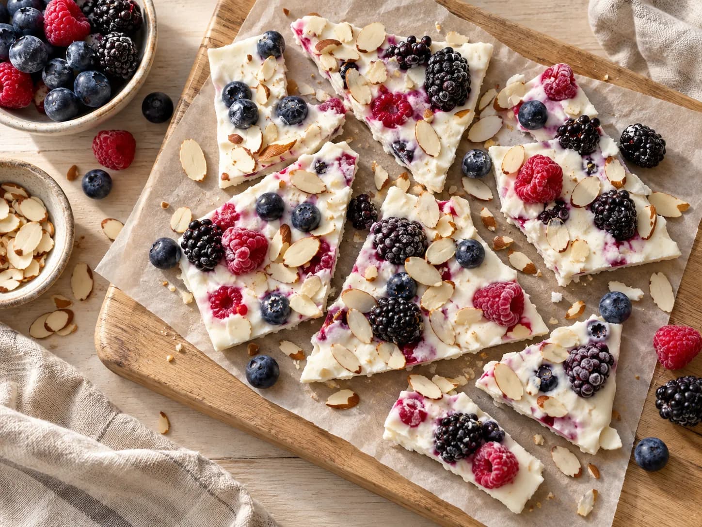 Corteza de yogur helado con berries