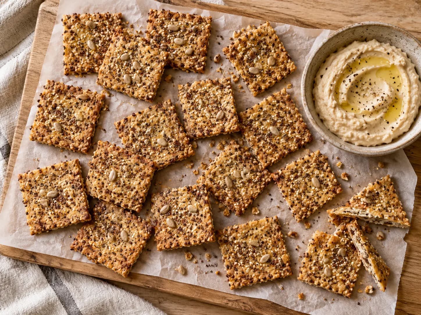 Crackers de quínoa y semillas