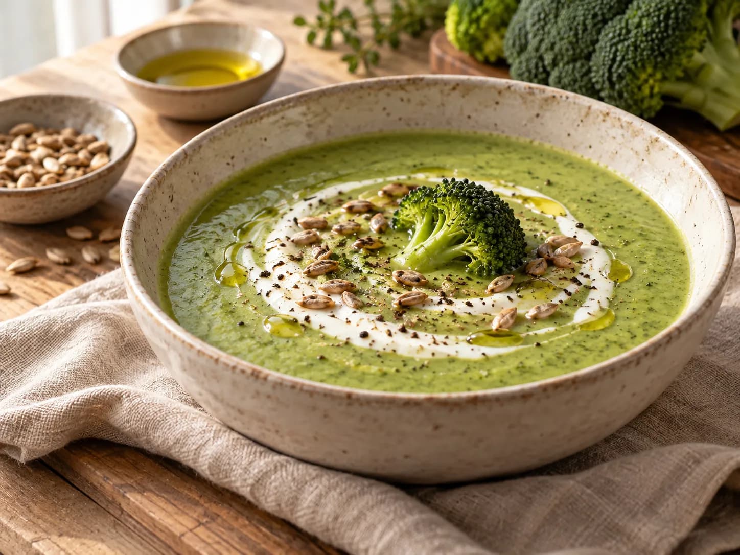 Crema de brócoli con queso crema