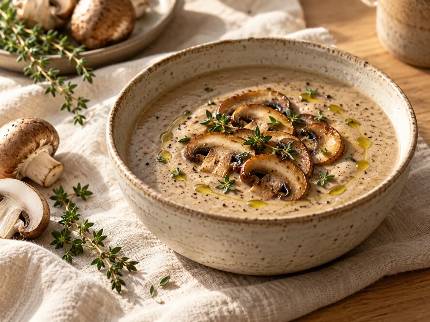 Crema de champiñones liviana