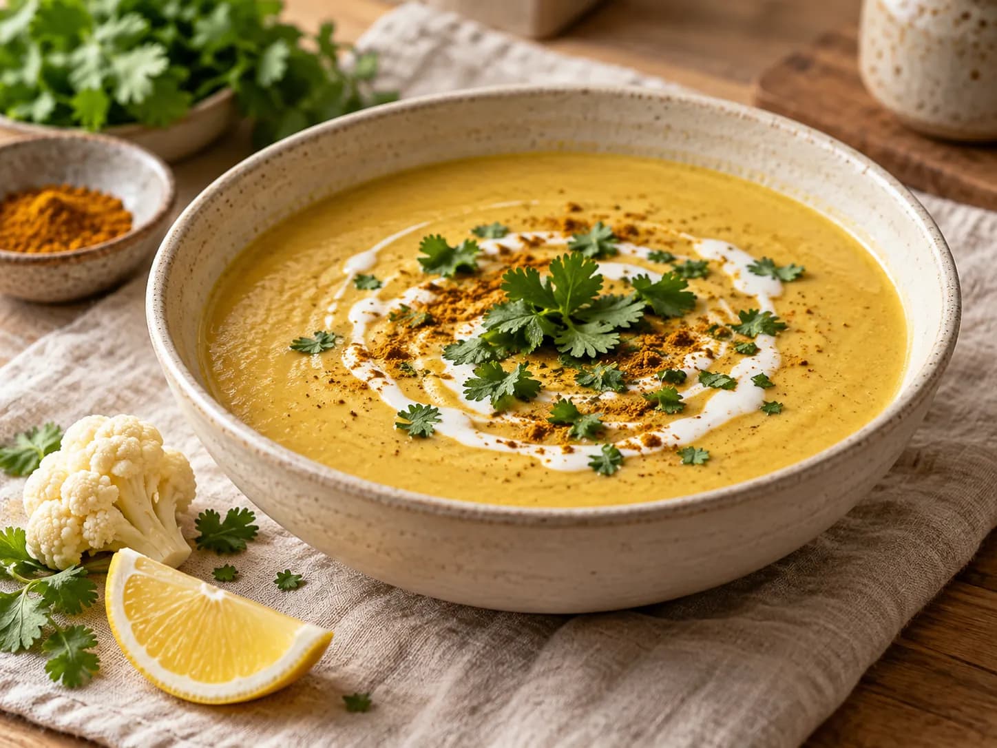 Crema de coliflor al curry