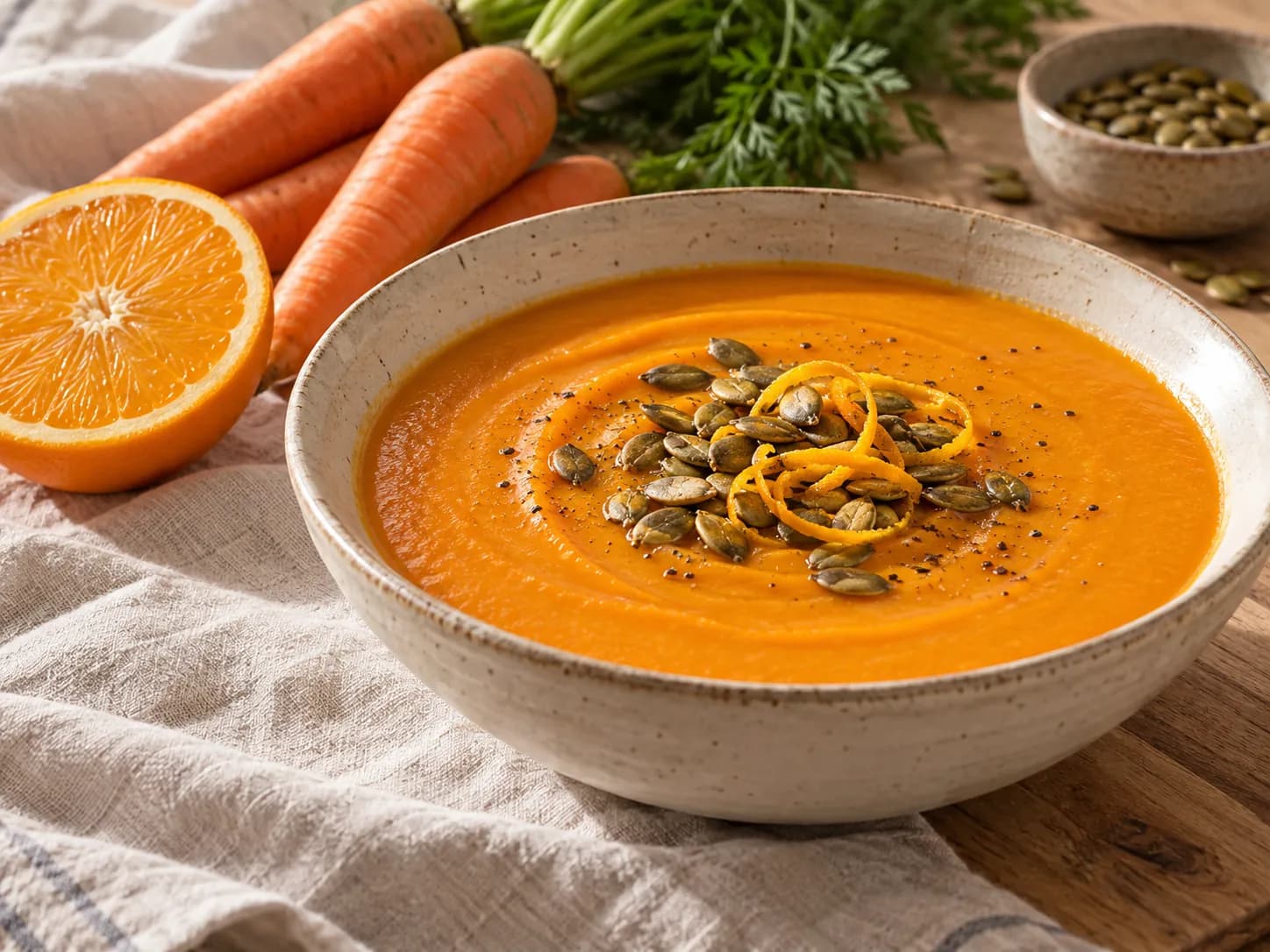 Crema de zanahoria y naranja