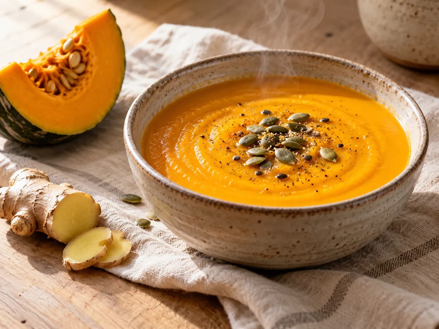 Crema de zapallo y jengibre