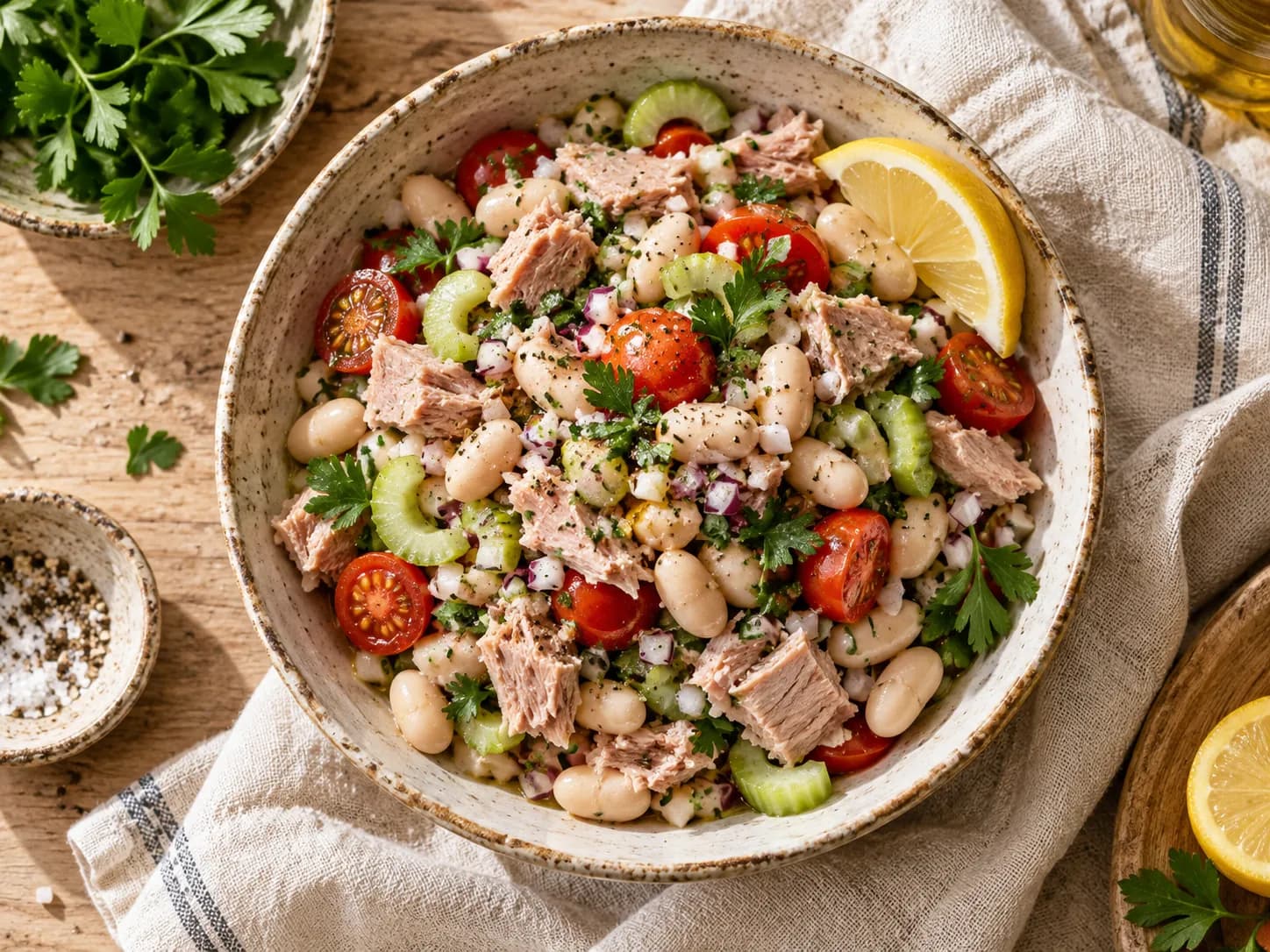 Ensalada de atún y porotos blancos