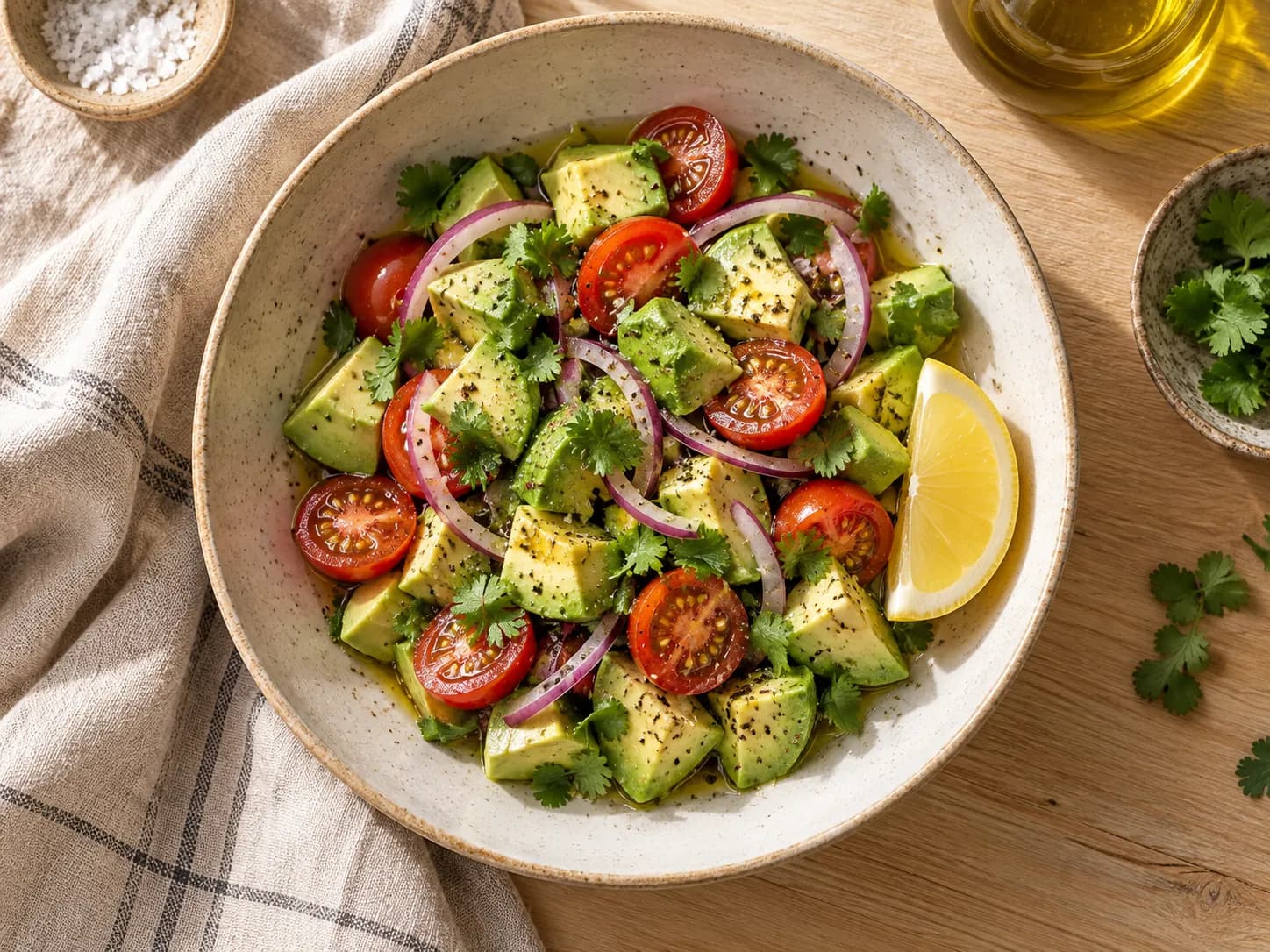 Ensalada de palta y tomate cherry