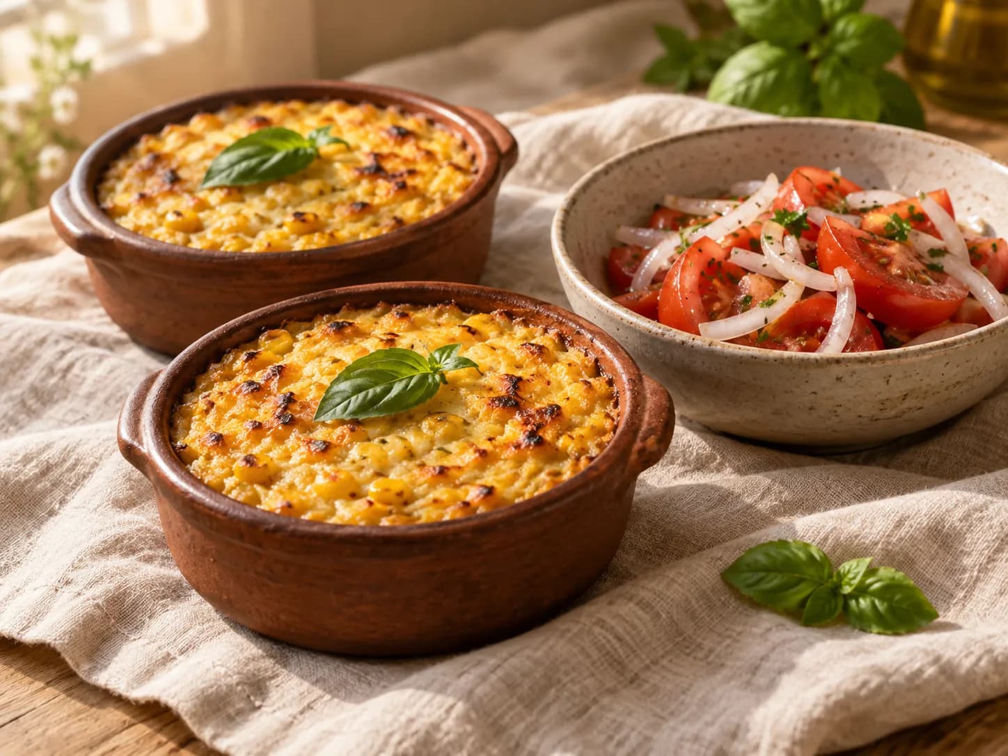 Humitas al horno en pocillo