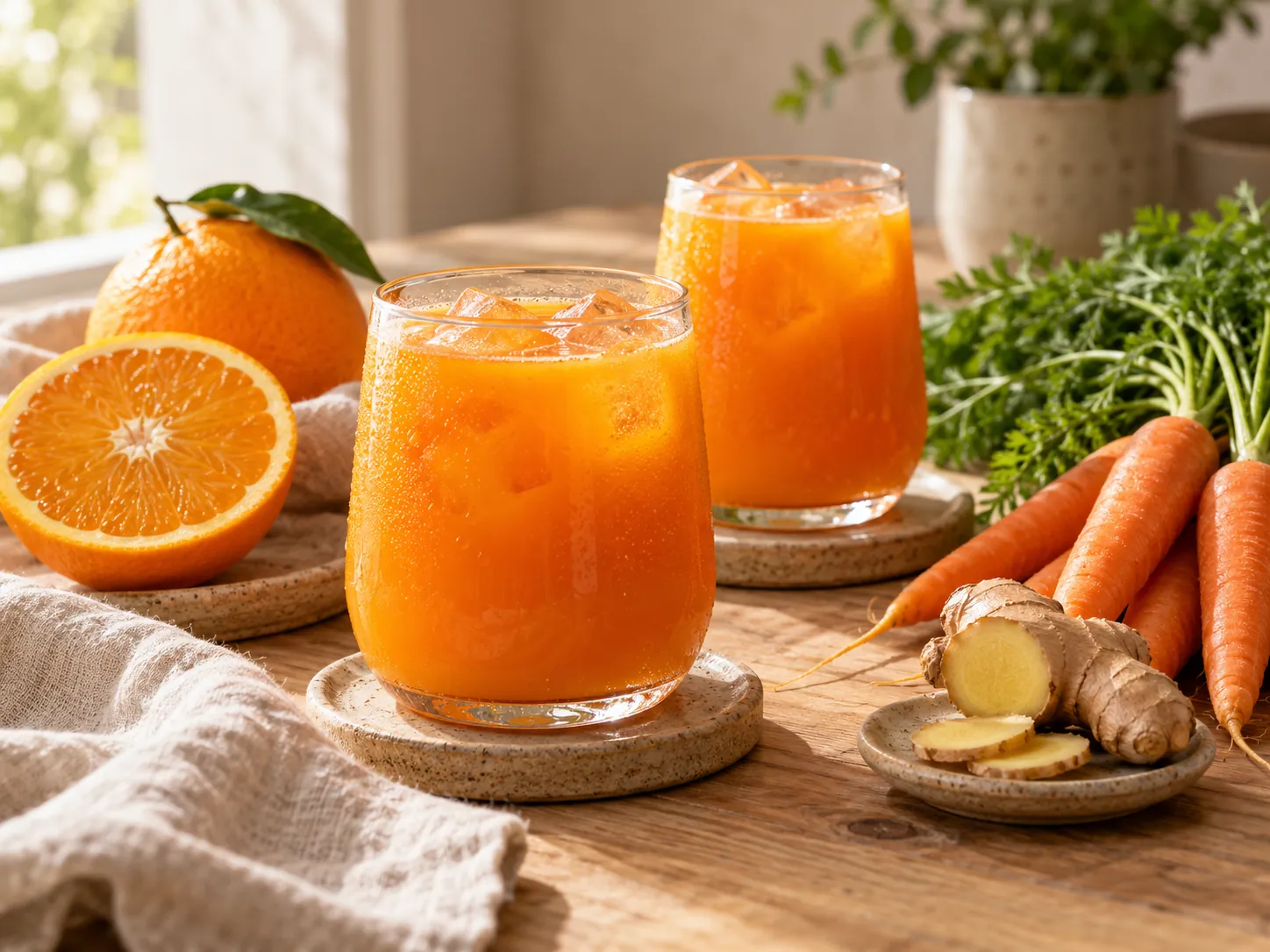 Jugo de zanahoria, naranja y jengibre