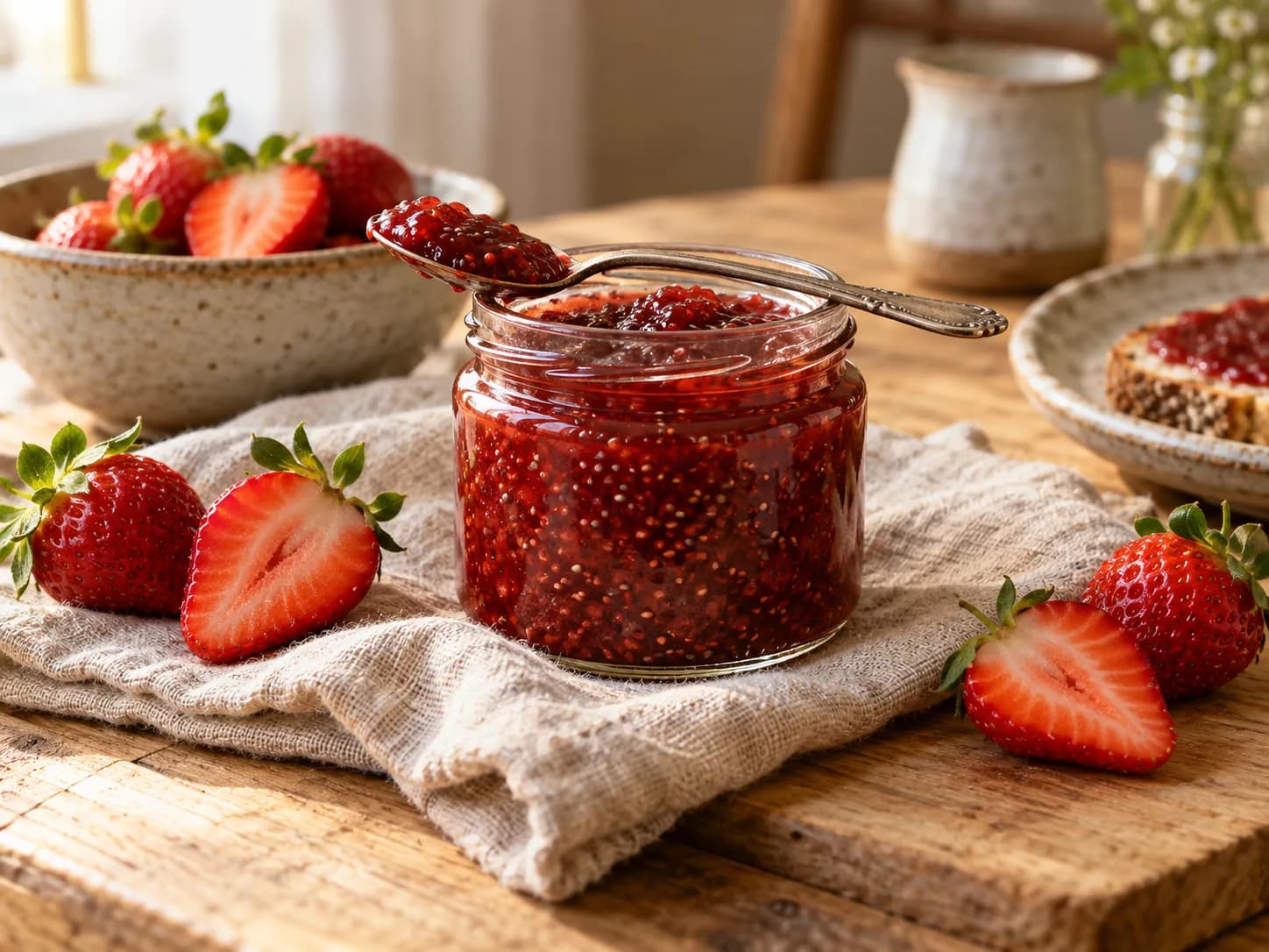 Mermelada de frutilla y chía sin azúcar