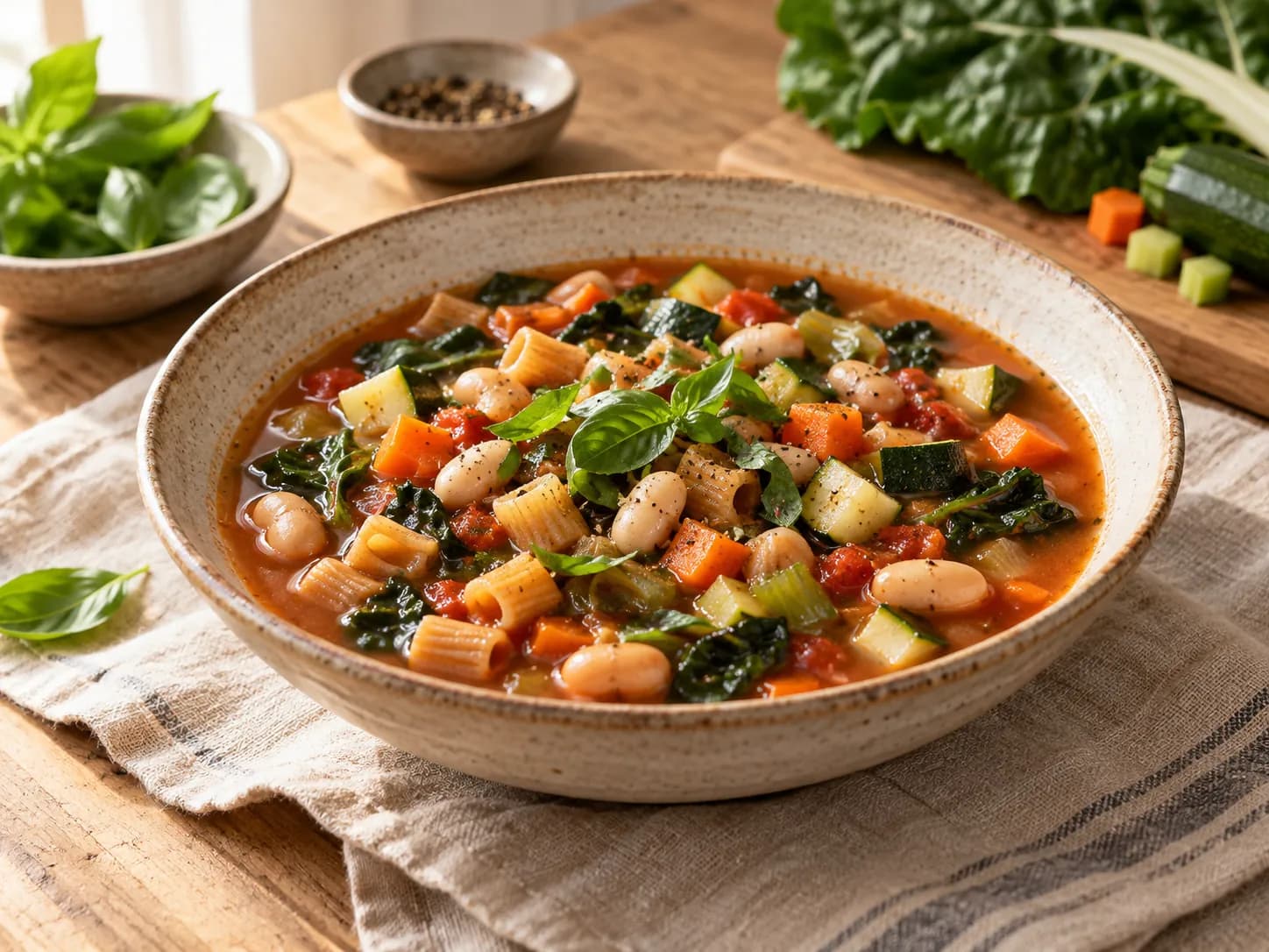 Minestrone de porotos y verduras