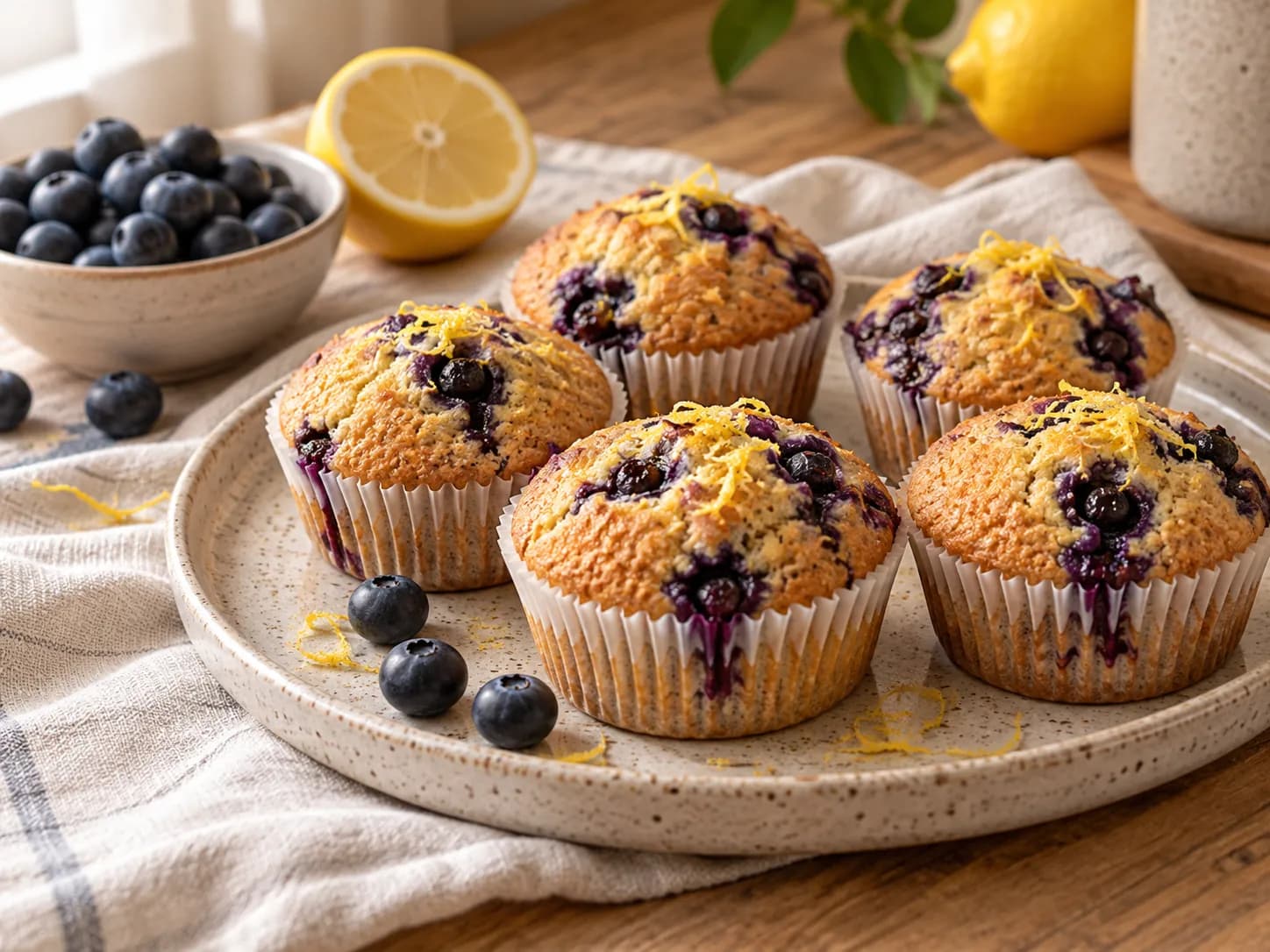 Muffins de arándano y limón