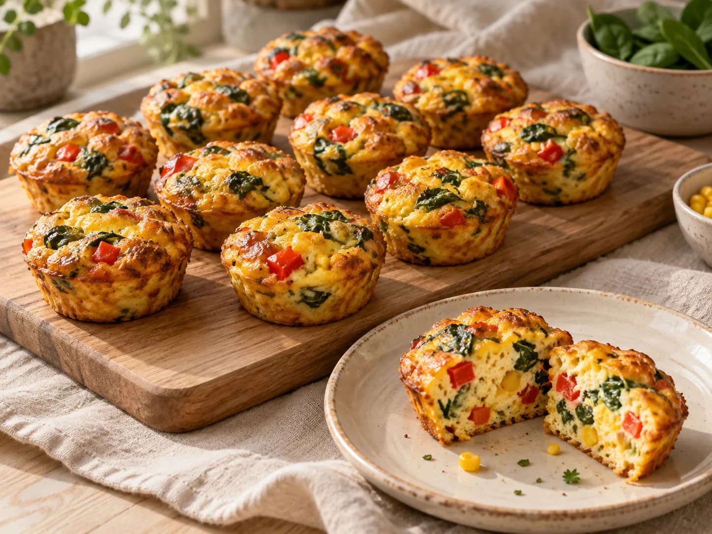 Muffins de huevo y verduras