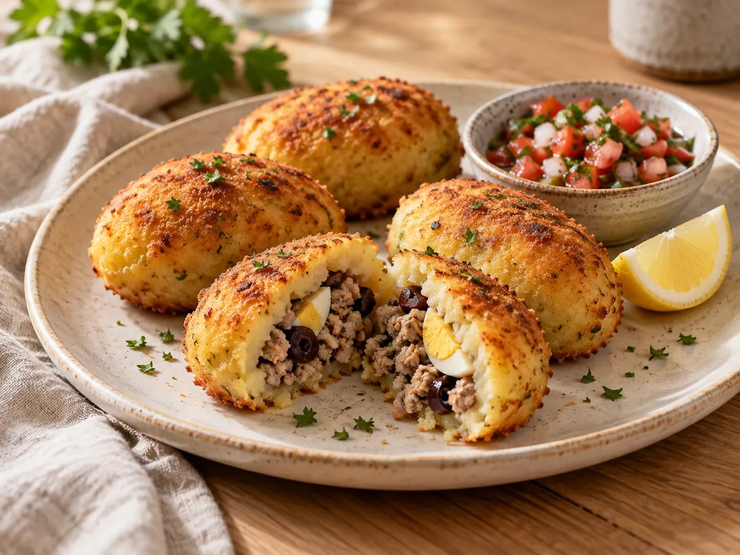 Papas rellenas de pavo al horno