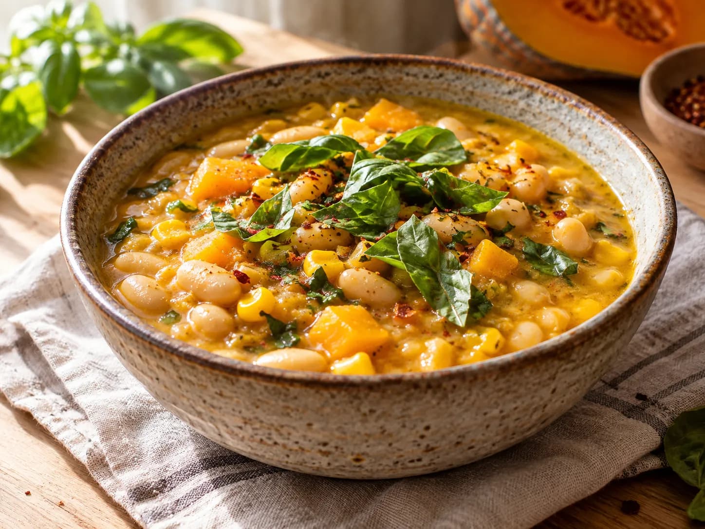 Porotos granados con albahaca
