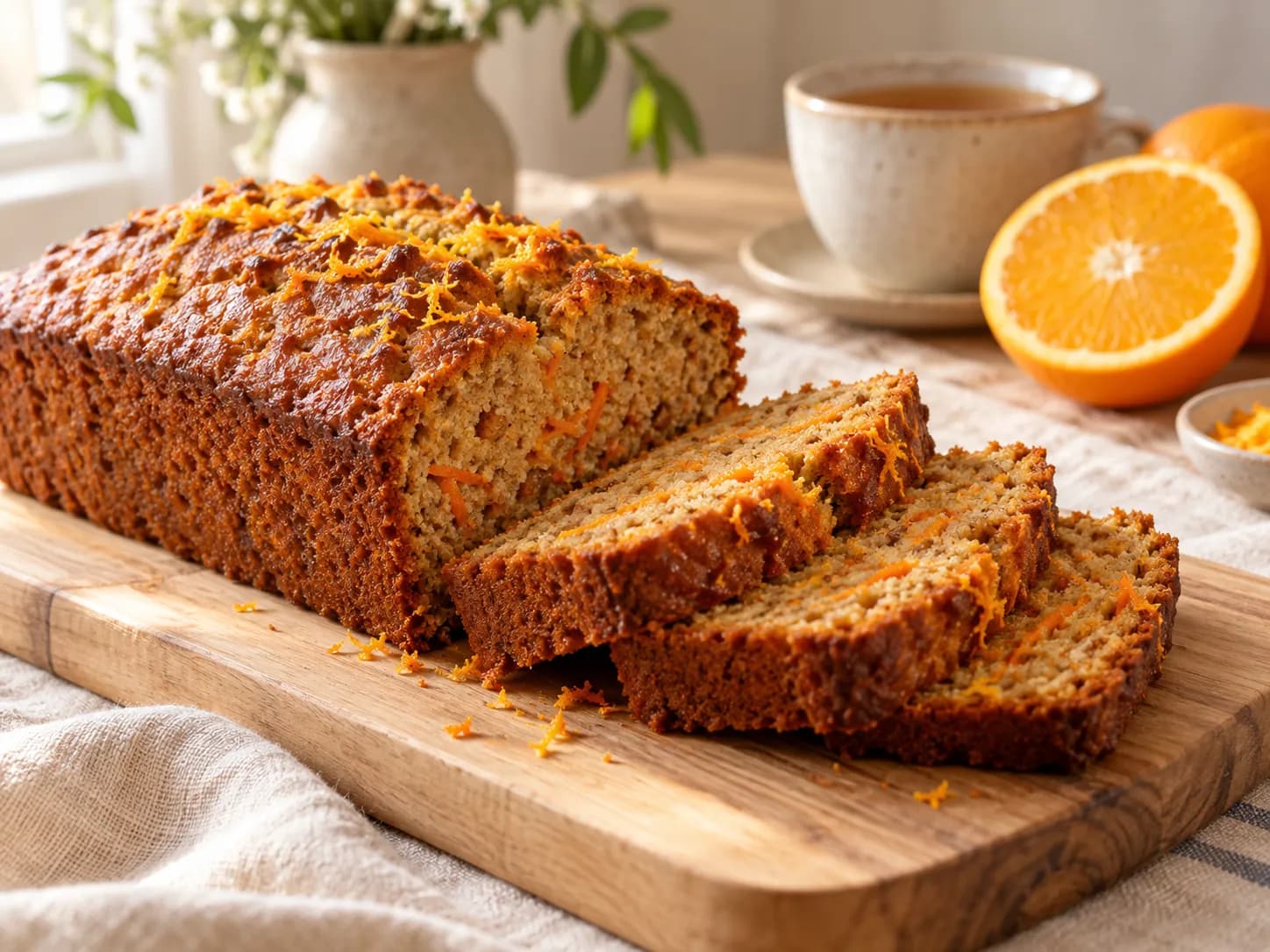 Queque integral de zanahoria y naranja