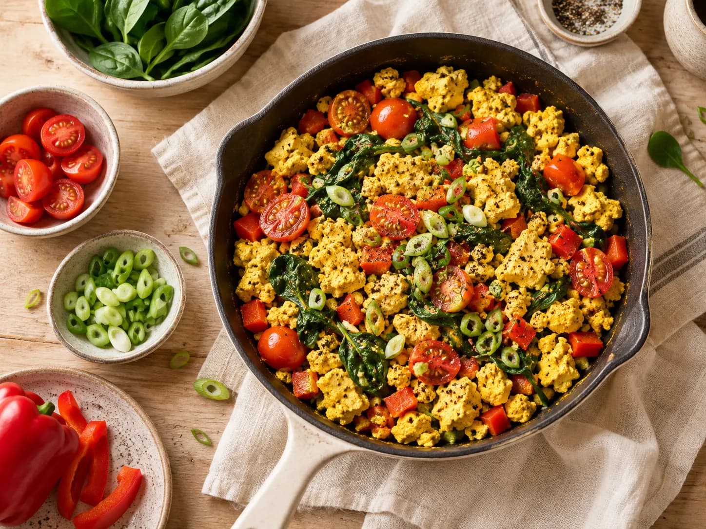 Revuelto de tofu con verduras