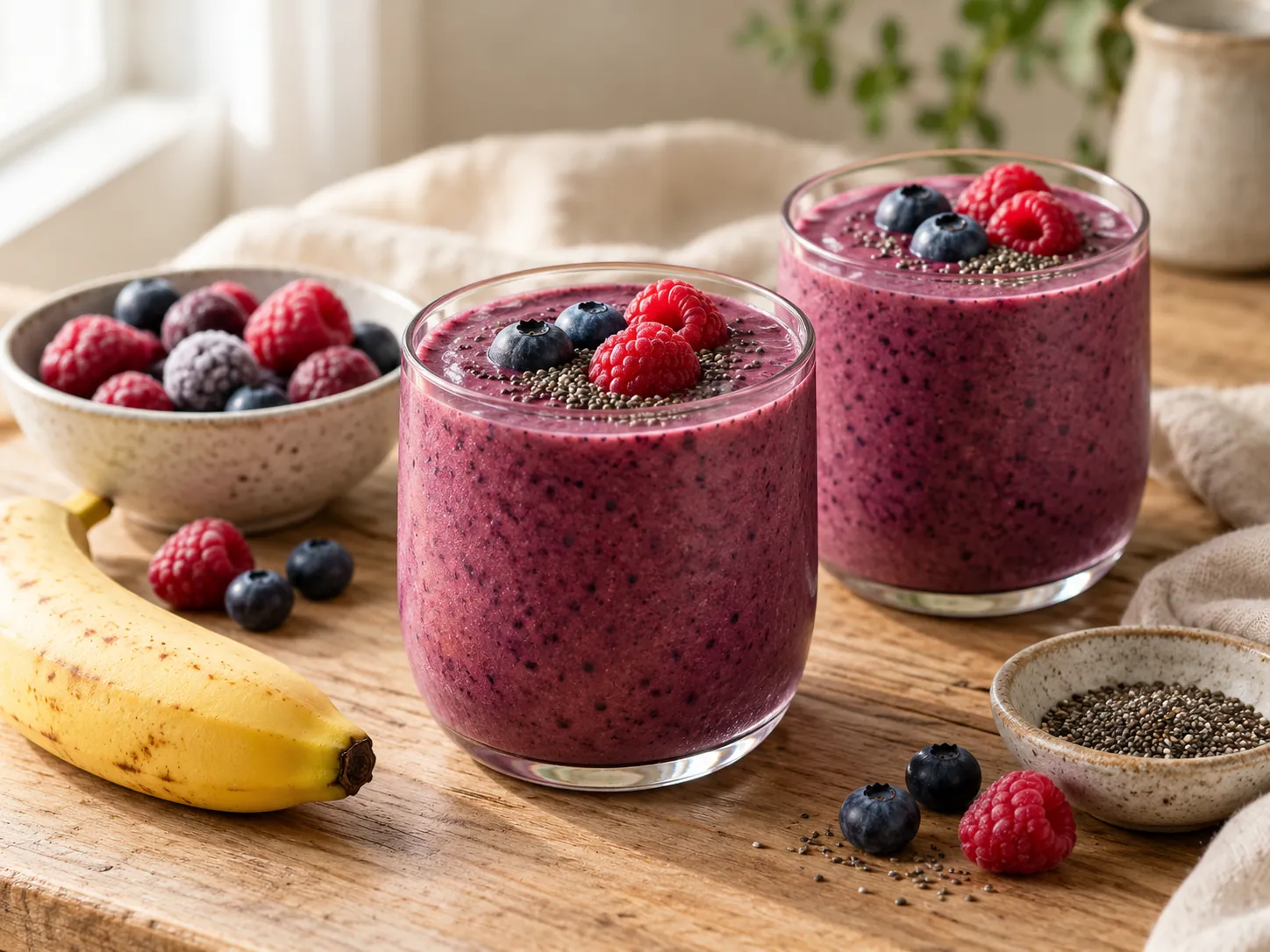 Smoothie de berries y yogur