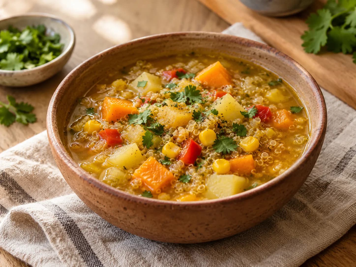 Sopa de quínoa a la chilena