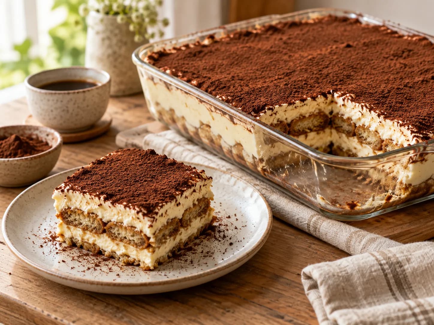 Tiramisú saludable con café