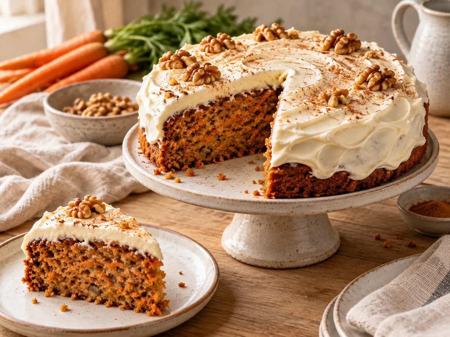 Torta de zanahoria y nueces