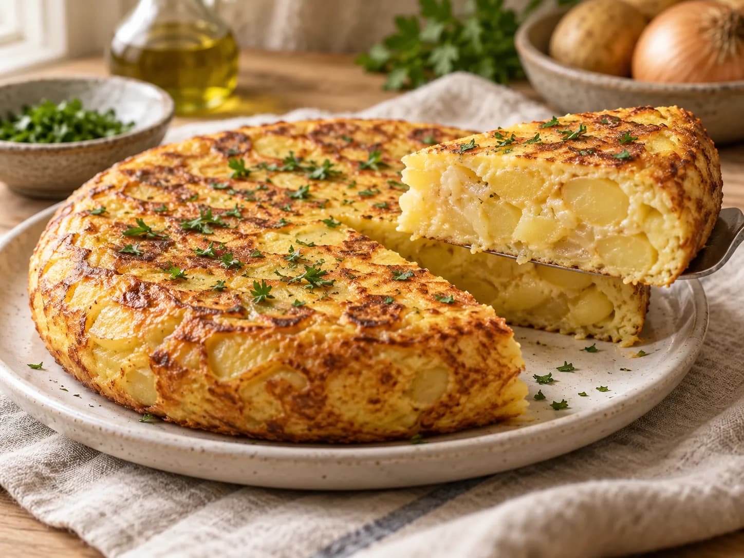 Tortilla de papas y cebolla
